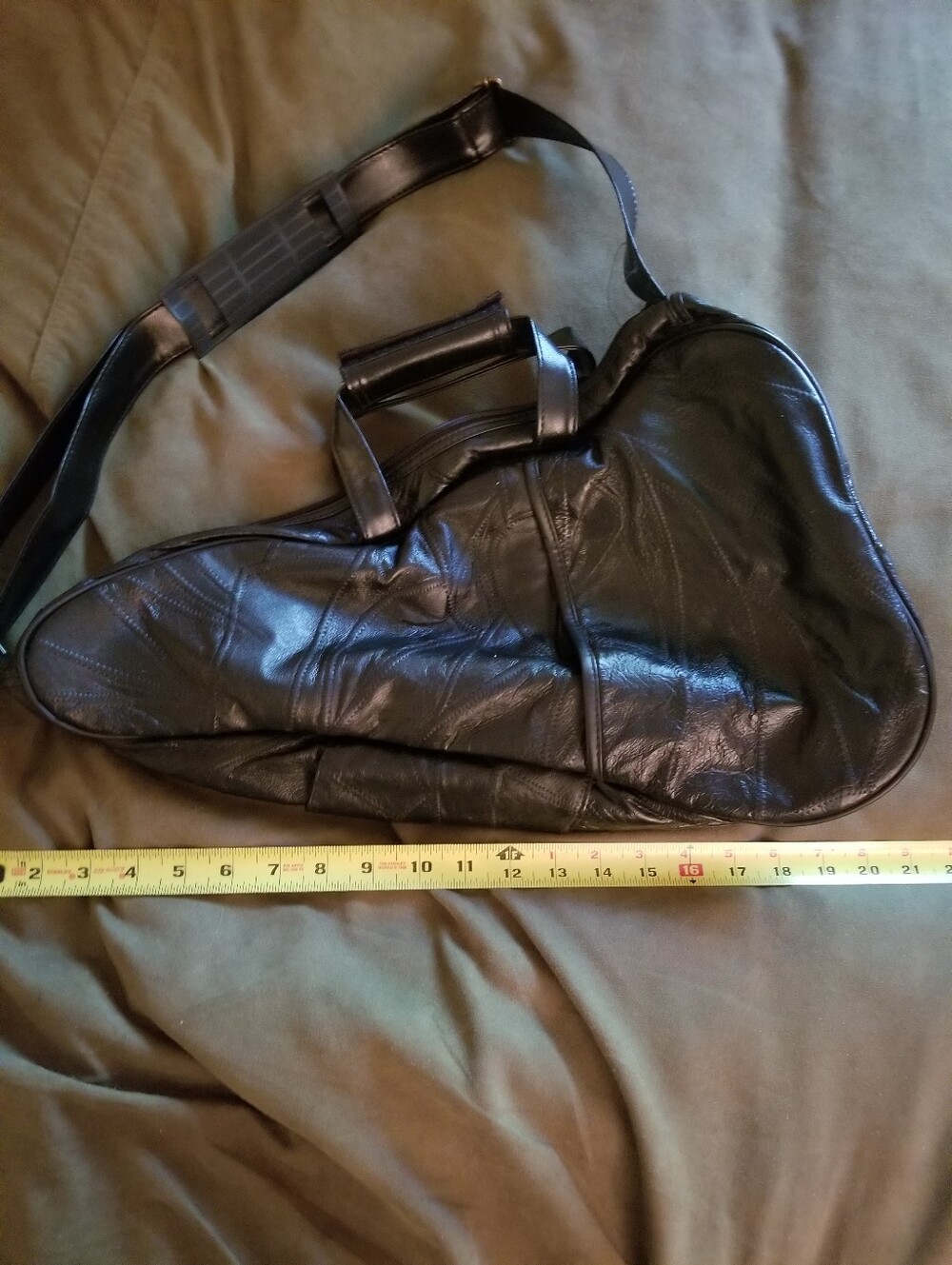 Black Leather Men's/women's Messenger Bag - Sleek Casual Carry